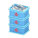 Animal Crossing Items Stacked fish containers Scallop Label Light blue