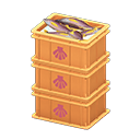 Animal Crossing Items Stacked fish containers Scallop Label Orange