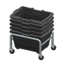 Animal Crossing Items Switch Stacked shopping baskets Black