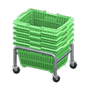 Animal Crossing Items Stacked shopping baskets Green