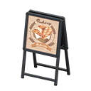 Animal Crossing Items Standing shop sign Bread Sign design Black