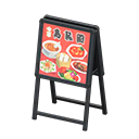 Animal Crossing Items Standing shop sign Chinese food Sign design Black