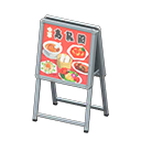 Animal Crossing Items Standing shop sign Chinese food Sign design Silver