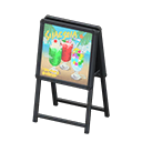 Animal Crossing Items Standing shop sign Soft drinks Sign design Black