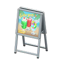 Animal Crossing Items Standing shop sign Soft drinks Sign design Silver