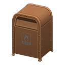 Animal Crossing Items Steel trash can Flammable garbage Signage Brown