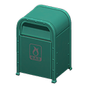 Animal Crossing Items Steel trash can Flammable garbage Signage Green