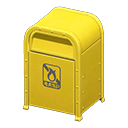 Animal Crossing Items Steel trash can Nonflammable garbage Signage Yellow