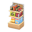 Animal Crossing Items Store shelf Pantry staples Displayed items Light wood