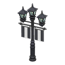 Animal Crossing Items Street lamp with banners Black Banner color Black