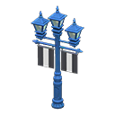 Animal Crossing Items Street lamp with banners Black Banner color Blue