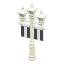 Animal Crossing Items Street lamp with banners Black Banner color White