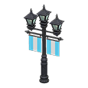 Animal Crossing Items Street lamp with banners Blue Banner color Black