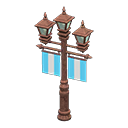 Animal Crossing Items Street lamp with banners Blue Banner color Bronze