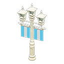 Animal Crossing Items Street lamp with banners Blue Banner color White