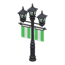 Animal Crossing Items Street lamp with banners Green Banner color Black