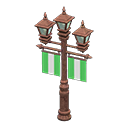 Animal Crossing Items Street lamp with banners Green Banner color Bronze