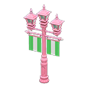 Animal Crossing Items Street lamp with banners Green Banner color Pink