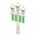 Animal Crossing Items Street lamp with banners Green Banner color White