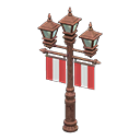 Animal Crossing Items Street lamp with banners Red Banner color Bronze