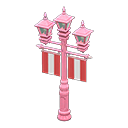 Animal Crossing Items Street lamp with banners Red Banner color Pink