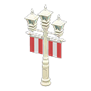 Animal Crossing Items Street lamp with banners Red Banner color White