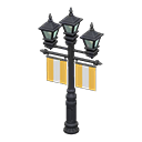 Animal Crossing Items Street lamp with banners Yellow Banner color Black