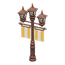 Animal Crossing Items Street lamp with banners Yellow Banner color Bronze