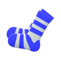 Animal Crossing Items Striped Socks Blue