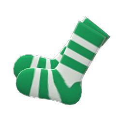 Animal Crossing Items Striped Socks Green