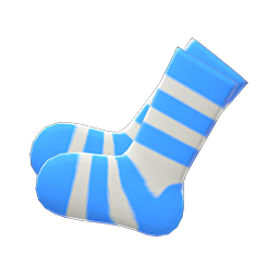 Animal Crossing Items Striped Socks Light blue