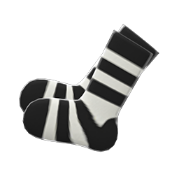 Animal Crossing Items Striped Socks Monotone