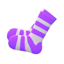 Animal Crossing Items Striped Socks Purple