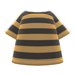 Animal Crossing Items Striped Tee Camel