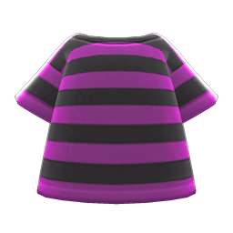 Animal Crossing Items Striped Tee Purple