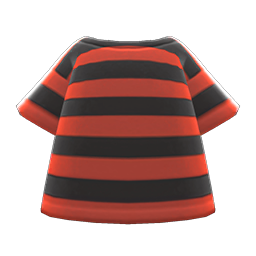 Animal Crossing Items Striped Tee Red