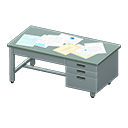 Animal Crossing Items Sturdy office desk Gray with documents