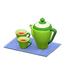 Animal Crossing Items Tea Set Green / Blue