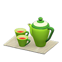 Animal Crossing Items Tea Set Green / Gray