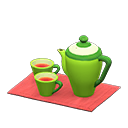 Animal Crossing Items Tea Set Green / Red