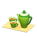 Animal Crossing Items Tea Set Green / Yellow