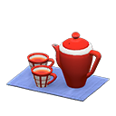 Animal Crossing Items Tea Set Red / Blue