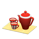 Animal Crossing Items Tea Set Red / Yellow