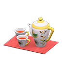 Animal Crossing Items Tea Set White / Red