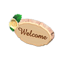 Animal Crossing Items Timber Doorplate Light brown