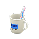 Animal Crossing Items Toothbrush-and-cup set Bus Cup design White