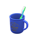 Animal Crossing Items Toothbrush-and-cup set Logo Cup design Blue