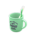 Animal Crossing Items Toothbrush-and-cup set Logo Cup design Green