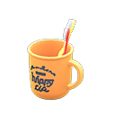 Animal Crossing Items Toothbrush-and-cup set Logo Cup design Orange