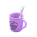 Animal Crossing Items Toothbrush-and-cup set Logo Cup design Purple